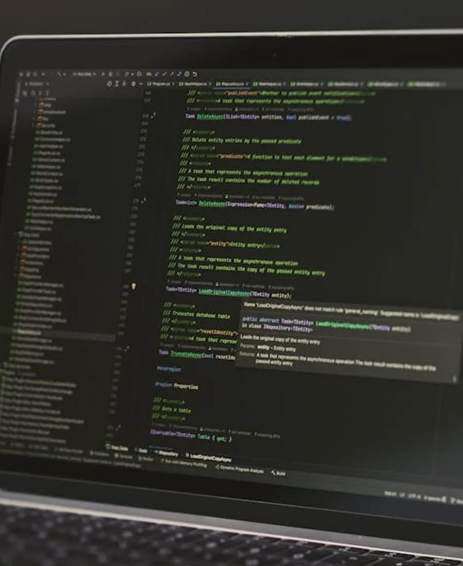 Developer working on a custom application