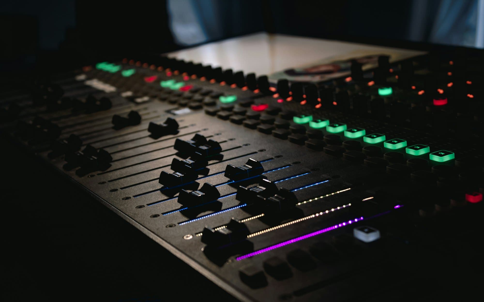 Mixing console in a studio