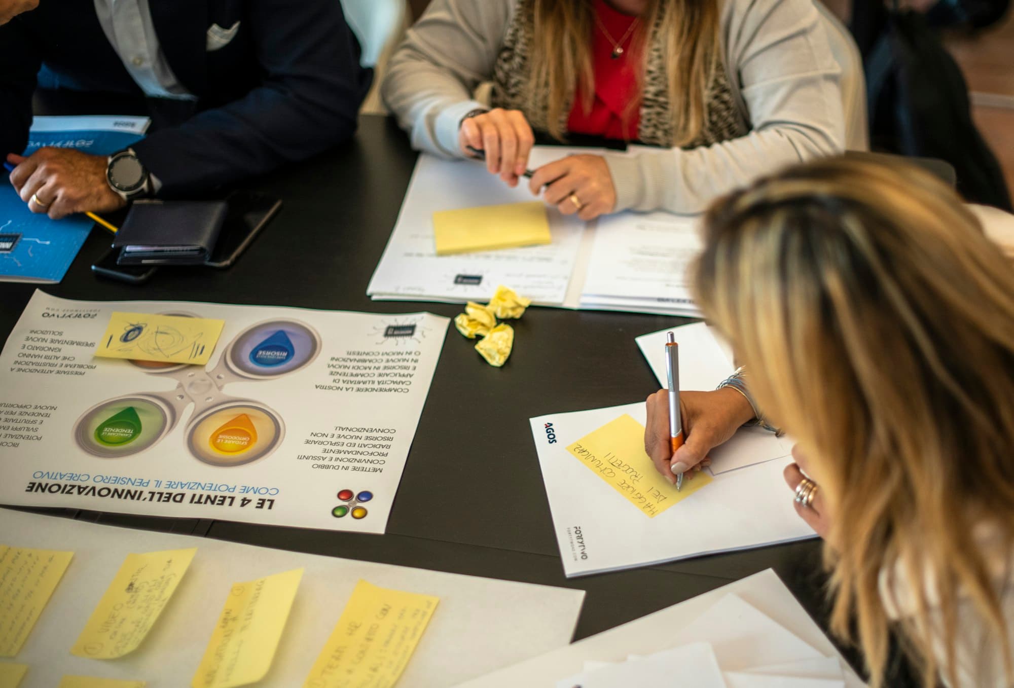Process mapping workshop around a table